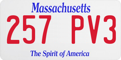 MA license plate 257PV3
