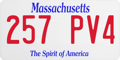 MA license plate 257PV4