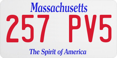 MA license plate 257PV5