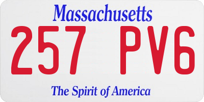 MA license plate 257PV6