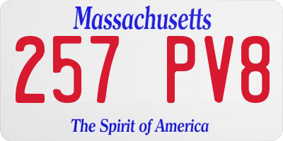 MA license plate 257PV8