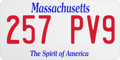 MA license plate 257PV9
