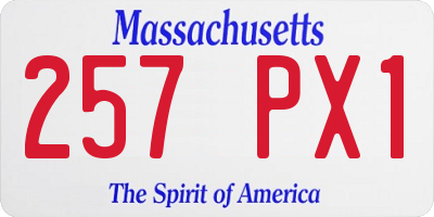 MA license plate 257PX1