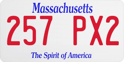 MA license plate 257PX2