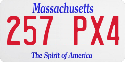 MA license plate 257PX4