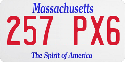 MA license plate 257PX6