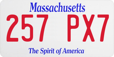MA license plate 257PX7