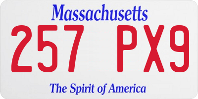 MA license plate 257PX9