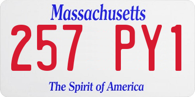 MA license plate 257PY1
