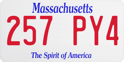MA license plate 257PY4