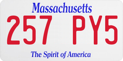 MA license plate 257PY5