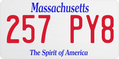 MA license plate 257PY8