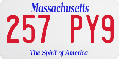 MA license plate 257PY9