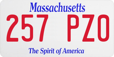 MA license plate 257PZ0