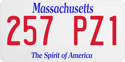 MA license plate 257PZ1