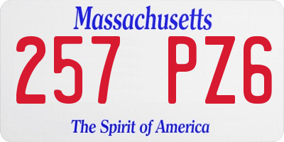 MA license plate 257PZ6