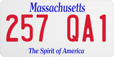 MA license plate 257QA1