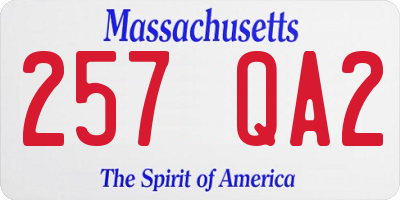 MA license plate 257QA2