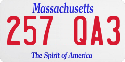 MA license plate 257QA3