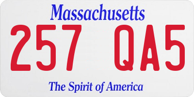 MA license plate 257QA5