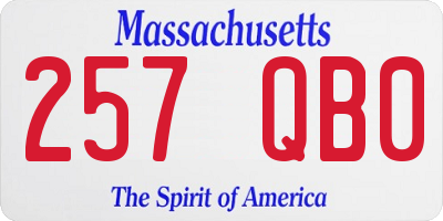 MA license plate 257QB0