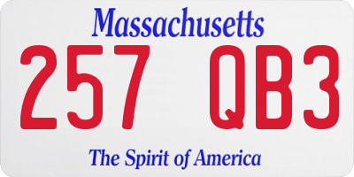 MA license plate 257QB3
