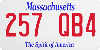 MA license plate 257QB4
