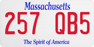 MA license plate 257QB5