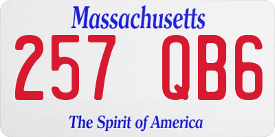 MA license plate 257QB6