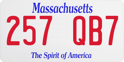 MA license plate 257QB7