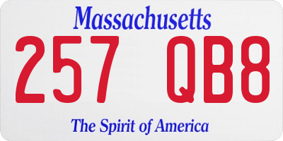 MA license plate 257QB8