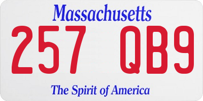 MA license plate 257QB9