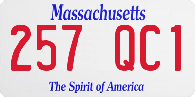 MA license plate 257QC1