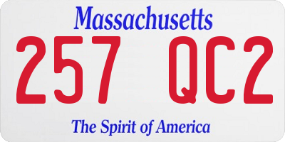 MA license plate 257QC2