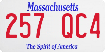 MA license plate 257QC4