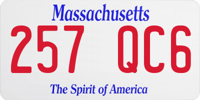 MA license plate 257QC6