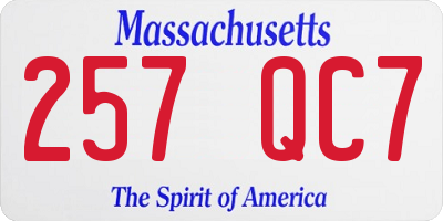 MA license plate 257QC7