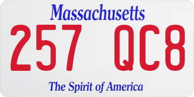 MA license plate 257QC8