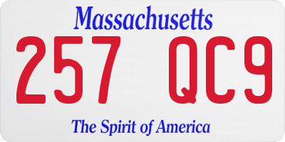 MA license plate 257QC9