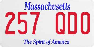 MA license plate 257QD0