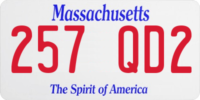 MA license plate 257QD2
