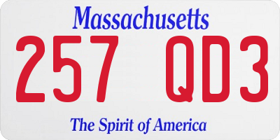 MA license plate 257QD3