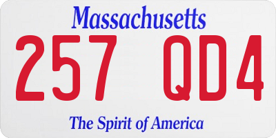 MA license plate 257QD4