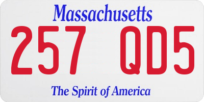 MA license plate 257QD5