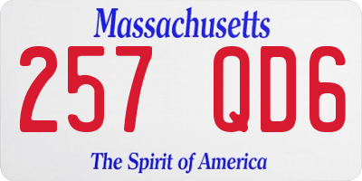 MA license plate 257QD6