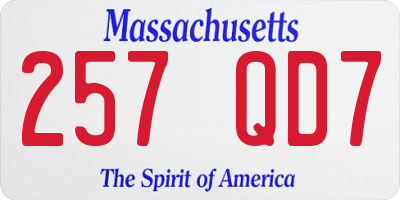 MA license plate 257QD7