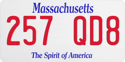 MA license plate 257QD8