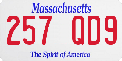 MA license plate 257QD9