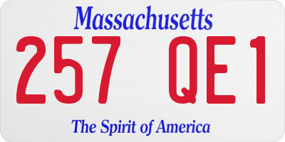 MA license plate 257QE1