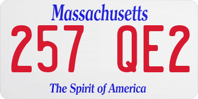 MA license plate 257QE2